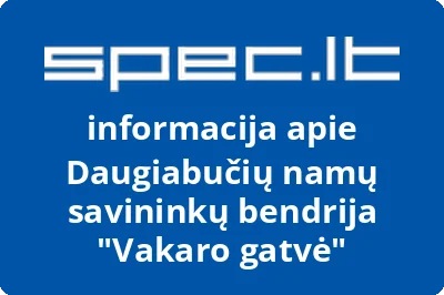 Daugiabučių namų savininkų bendrija Vakaro gatvė | spec.lt