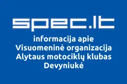 Visuomeninė organizacija Alytaus motociklų klubas Devyniukė | spec.lt