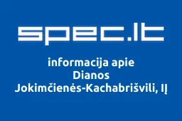 Dianos Jokimčienės-Kachabrišvili, IĮ | spec.lt