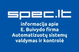 E. Buivydo firma Automatizuotų sistemų valdymas ir kontrolė | spec.lt