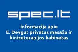 E. Devgut privatus masažo ir kinizeterapijos kabinetas | spec.lt