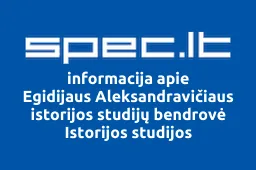Egidijaus Aleksandravičiaus istorijos studijų bendrovė Istorijos studijos | spec.lt