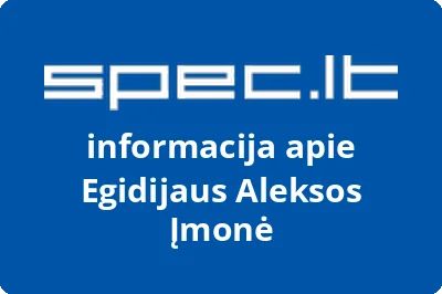 Egidijaus Aleksos įmonė | spec.lt