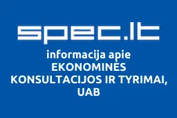 EKONOMINĖS KONSULTACIJOS IR TYRIMAI, UAB | spec.lt