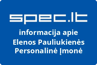 Elenos Pauliukienės Personalinė Įmonė