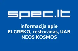ELGREKO, restoranas, UAB NEOS KOSMOS | spec.lt