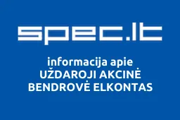 UŽDAROJI AKCINĖ BENDROVĖ ELKONTAS | spec.lt