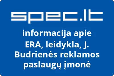 ERA, leidykla, J. Budrienės reklamos paslaugų įmonė