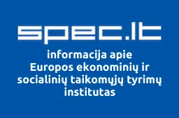 Europos ekonominių ir socialinių taikomųjų tyrimų institutas | spec.lt