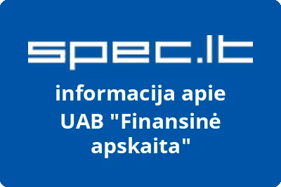 Finansinė apskaita, UAB | spec.lt