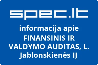 FINANSINIS IR VALDYMO AUDITAS, L. Jablonskienės, IĮ