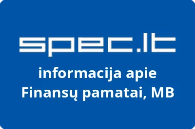 Finansų pamatai, MB | spec.lt