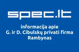 G. ir D. Cibulskų privati firma Rambynas | spec.lt