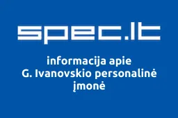 G. Ivanovskio personalinė įmonė | spec.lt