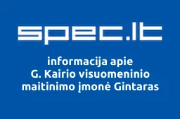 G. Kairio visuomeninio maitinimo įmonė Gintaras | spec.lt