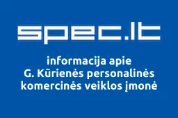 G. Kūrienės personalinės komercinės veiklos įmonė | spec.lt