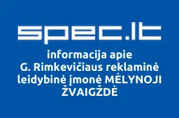 G. Rimkevičiaus reklaminė leidybinė įmonė MĖLYNOJI ŽVAIGŽDĖ | spec.lt