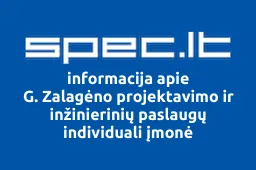 G. Zalagėno projektavimo ir inžinierinių paslaugų individuali įmonė | spec.lt