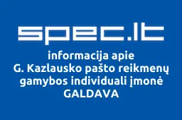 G. Kazlausko pašto reikmenų gamybos individuali įmonė GALDAVA | spec.lt