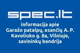 Garažo patalpų, esančių A. P. Kavoliuko g. 8a, Vilniuje, savininkų bendrija | spec.lt