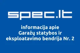 Garažų statybos ir eksploatavimo bendrija Nr. 2 | spec.lt