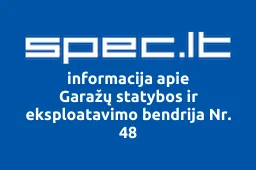 Garažų statybos ir eksploatavimo bendrija Nr. 48 | spec.lt