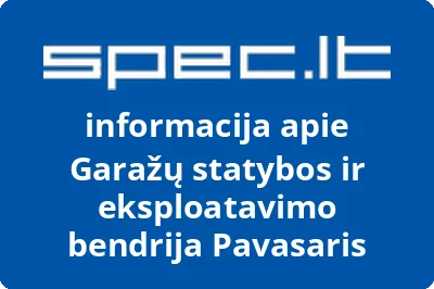 Garažų statybos ir eksploatavimo bendrija Pavasaris | spec.lt