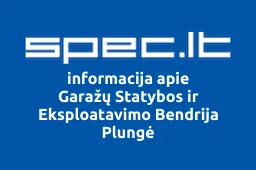 Garažų Statybos ir Eksploatavimo Bendrija Plungė | spec.lt
