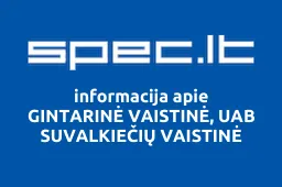 GINTARINĖ VAISTINĖ, UAB SUVALKIEČIŲ VAISTINĖ | spec.lt