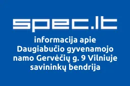 Daugiabučio gyvenamojo namo Gervėčių g. 9 Vilniuje savininkų bendrija | spec.lt