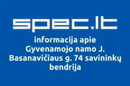 Gyvenamojo namo J. Basanavičiaus g. 74 savininkų bendrija | spec.lt