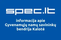 Gyvenamųjų namų savininkų bendrija Kalotė | spec.lt