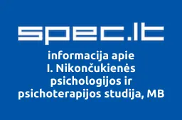I. Nikončukienės psichologijos ir psichoterapijos studija, MB | spec.lt