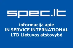 IN SERVICE INTERNATIONAL LTD Lietuvos atstovybė | spec.lt