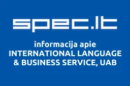 INTERNATIONAL LANGUAGE & BUSINESS SERVICE, UAB | spec.lt