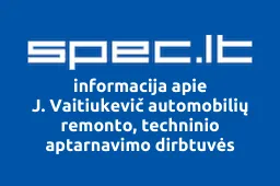 J. Vaitiukevič automobilių remonto, techninio aptarnavimo dirbtuvės iliustracija