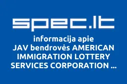 JAV bendrovės AMERICAN IMMIGRATION LOTTERY SERVICES CORPORATION atstovybė iliustracija