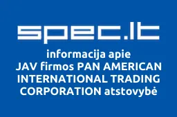JAV firmos PAN AMERICAN INTERNATIONAL TRADING CORPORATION atstovybė iliustracija