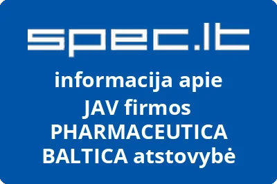 JAV firmos PHARMACEUTICA BALTICA atstovybė