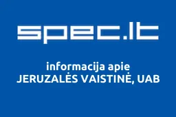 JERUZALĖS VAISTINĖ, UAB | spec.lt