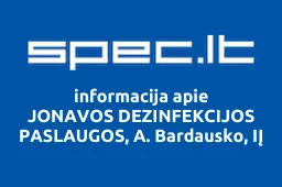 JONAVOS DEZINFEKCIJOS PASLAUGOS, A. Bardausko, IĮ | spec.lt