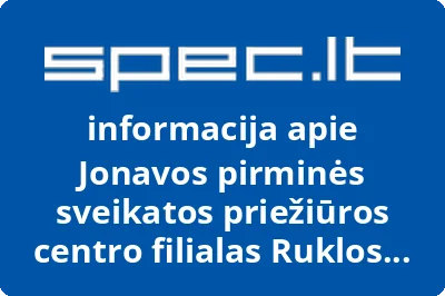 Jonavos pirminės sveikatos priežiūros centro filialas Ruklos ambulatorija, VŠĮ