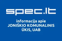 JONIŠKIO KOMUNALINIS ŪKIS, UAB | spec.lt