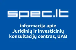 Juridinių ir investicinių konsultacijų centras, UAB | spec.lt