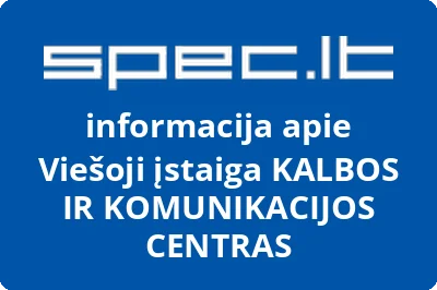 KALBOS IR KOMUNIKACIJOS CENTRAS, VŠĮ
