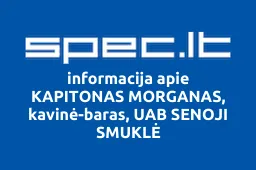 KAPITONAS MORGANAS, kavinė-baras, UAB SENOJI SMUKLĖ | spec.lt
