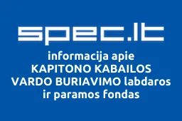 KAPITONO KABAILOS VARDO BURIAVIMO labdaros ir paramos fondas iliustracija