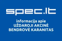 UŽDAROJI AKCINĖ BENDROVĖ KARANITAS | spec.lt