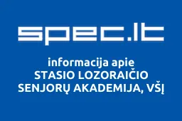 STASIO LOZORAIČIO SENJORŲ AKADEMIJA, VŠĮ | spec.lt
