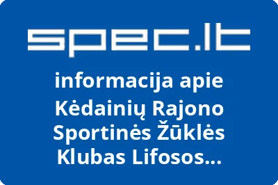 Kėdainių Rajono Sportinės Žūklės Klubas Lifosos Meškeriotojai